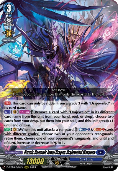 Karmic Demonic Jewel Dragon, Drajeweled Masques (D-BT10/004EN) [Dragon Masquerade]