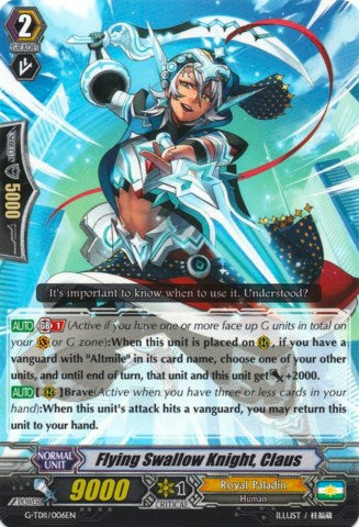 Flying Swallow Knight, Claus (G-TD11/006EN) [Divine Knight of Heavenly Decree]