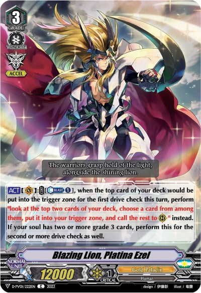 Blazing Lion, Platina Ezel (D-PV01/222EN) [D-PV01: History Collection]