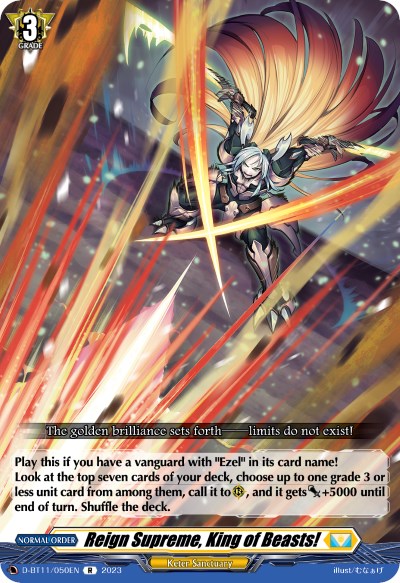 Reign Supreme, King of Beasts! (D-BT11/050EN) [Clash of Heroes]