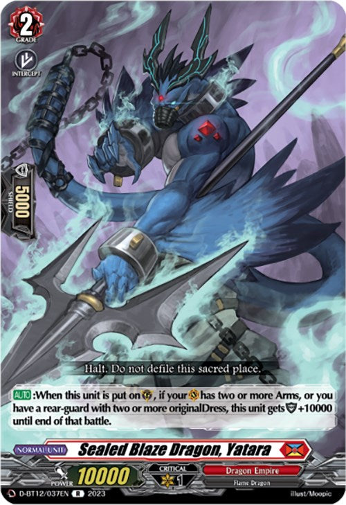 Sealed Blaze Dragon, Yatara (D-BT12/037EN) [Evenfall Onslaught]