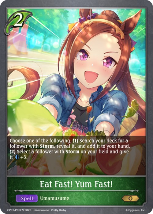 Eat Fast! Yum Fast! (Foil) (CP01-P02EN) [Umamusume: Pretty Derby]