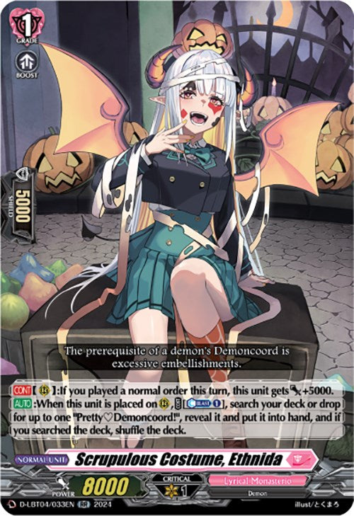 Scrupulous Costume, Ethnida (D-LBT04/033EN) [Lyrical Monasterio: Trick or Trick!]