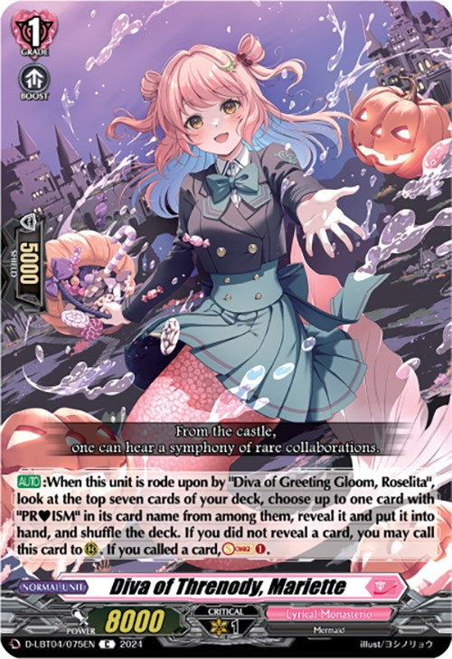 Diva of Threnody, Mariette (D-LBT04/075EN) [Lyrical Monasterio: Trick or Trick!]