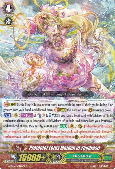 Protector Lotus Maiden of Yggdrasil (G-BT12/045EN) [Dragon King's Awakening]