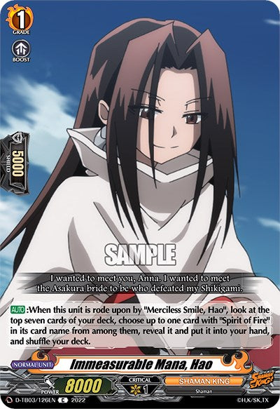 Immeasurable Mana, Hao (D-TB03/126EN) [Shaman King]