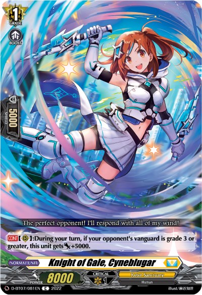 Knight of Gale, Cyneblugar (D-BT07/081EN) [Raging Flames Against Emerald Storm]