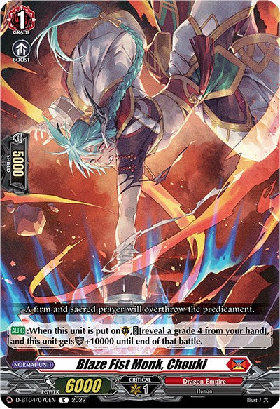 Blaze Fist Monk, Chouki (D-BT04/070EN) [Awakening of Chakrabarthi]