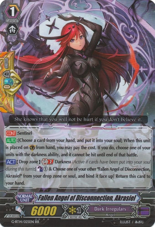 Fallen Angel of Disconnection, Akrasiel (G-BT14/025EN) [Divine Dragon Apocrypha]