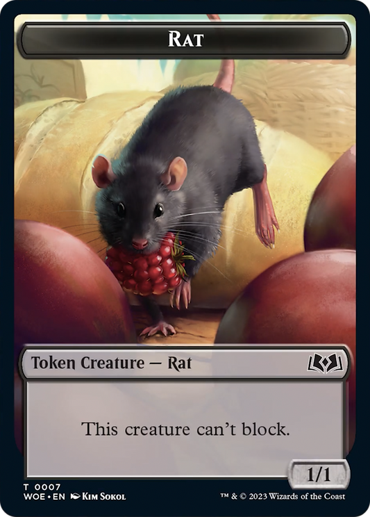 Rat // Food (0011) Double-Sided Token [Wilds of Eldraine Tokens]