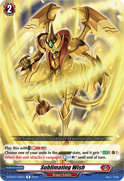 Sublimating Wish (D-BT04/036EN) [Awakening of Chakrabarthi]