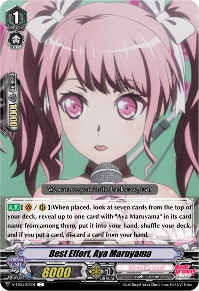 Best Effort, Aya Maruyama (Parallel Foil) (V-TB01/038EN) [BanG Dream! FILM LIVE]