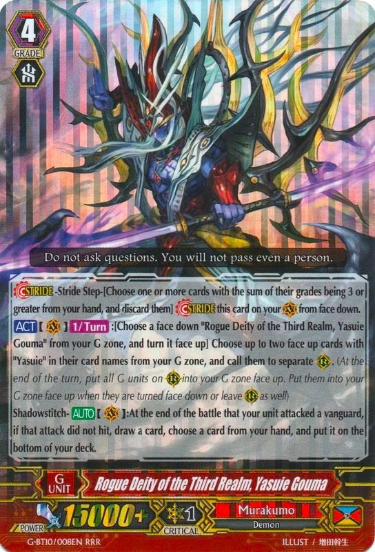 Rogue Deity of the Third Realm, Yasuie Gouma (G-BT10/008EN) [Raging Clash of the Blade Fangs]