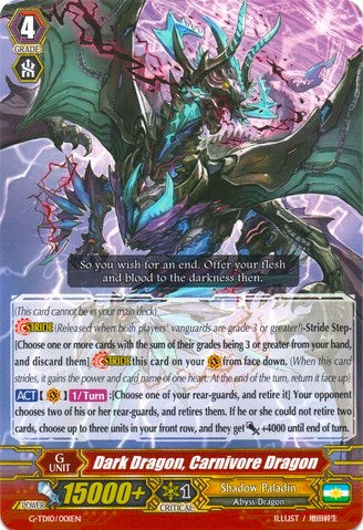 Dark Dragon, Carnivore Dragon (G-TD10/001EN) [Ritual of Dragon Sorcery]