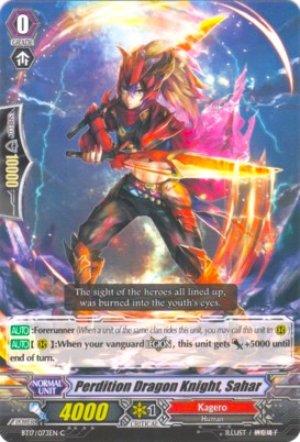 Perdition Dragon Knight, Sahar (BT17/073EN) [Blazing Perdition ver.E]