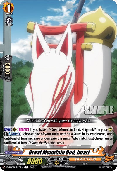 Great Mountain God, Imari (D-TB03/129EN) [Shaman King]