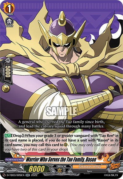 Warrior Who Serves the Tao Family, Bason (D-TB03/026EN) [Shaman King]