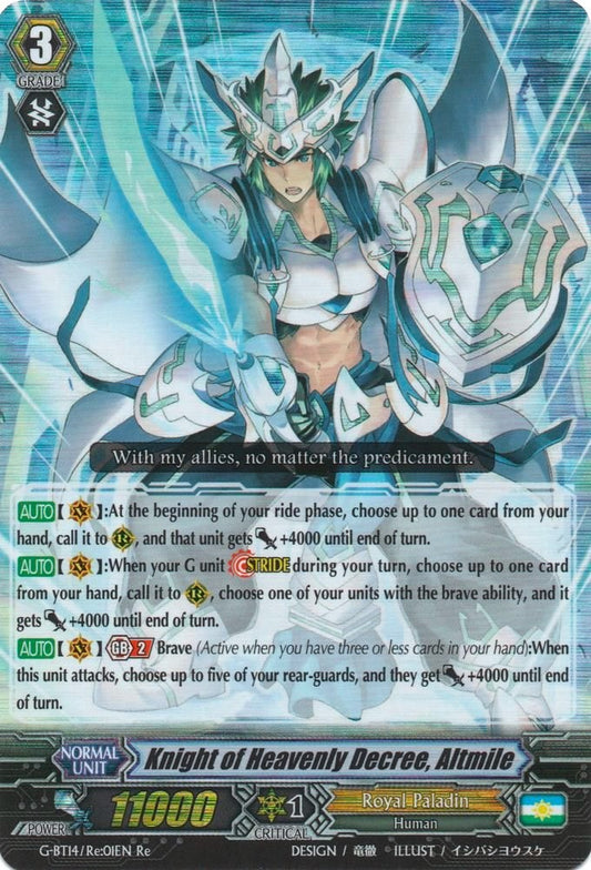 Knight of Heavenly Decree, Altmile (G-BT14/Re:01EN) [Divine Dragon Apocrypha]