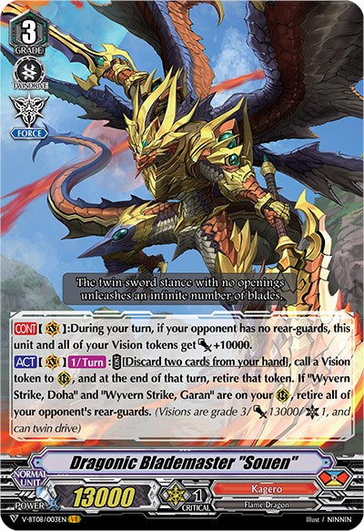 Dragonic Blademaster "Souen" (V-BT08/003EN VR) [Silverdust Blaze]