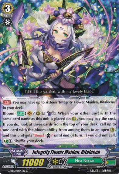 Integrity Flower Maiden, Ritaleena (G-BT12/094EN) [Dragon King's Awakening]